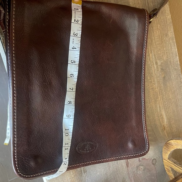 GRUPO GIORGIO 1966 Vera Pelle genuine brown leather crossbody made in Italy - Picture 13 of 16